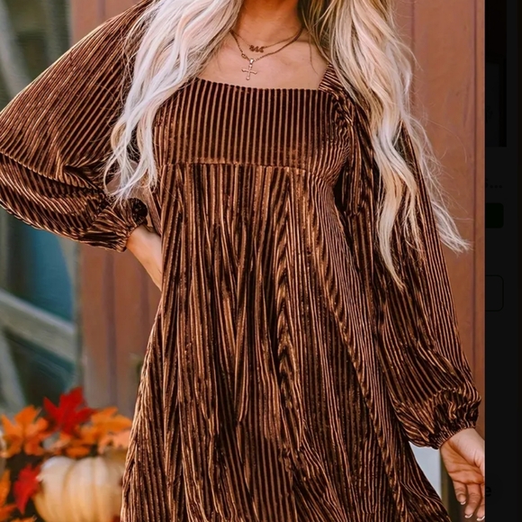 NEW! CORDUROY LONG SLEEVE DRESS FOR FALL! - Picture 2 of 5